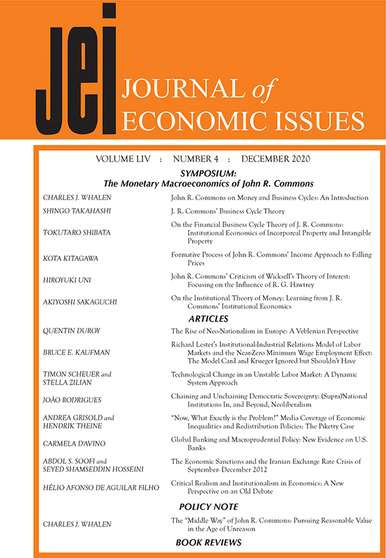 Cover image of Journal of Economic Issues