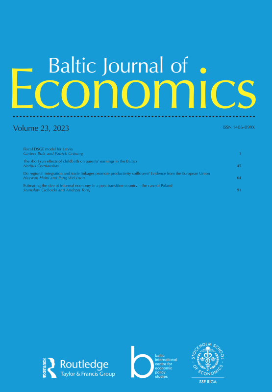 Cover image - Baltic Journal of Economics