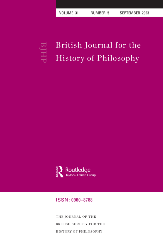 Cover image of British Journal for the History of Philosophy
