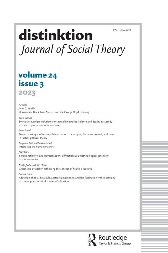 Cover image - Distinktion: Journal of Social Theory