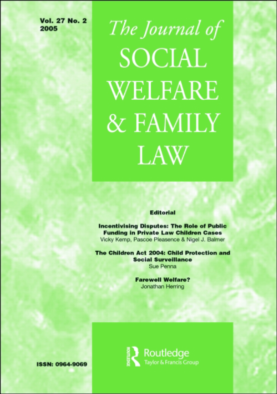 Cover image of Journal of Social Welfare and Family Law