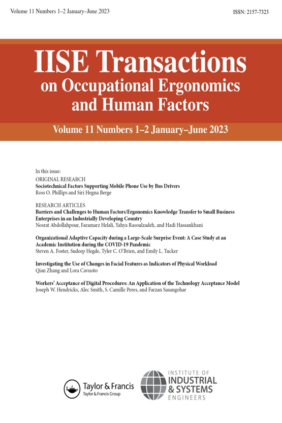 Cover image - IISE Transactions on Occupational Ergonomics and Human Factors