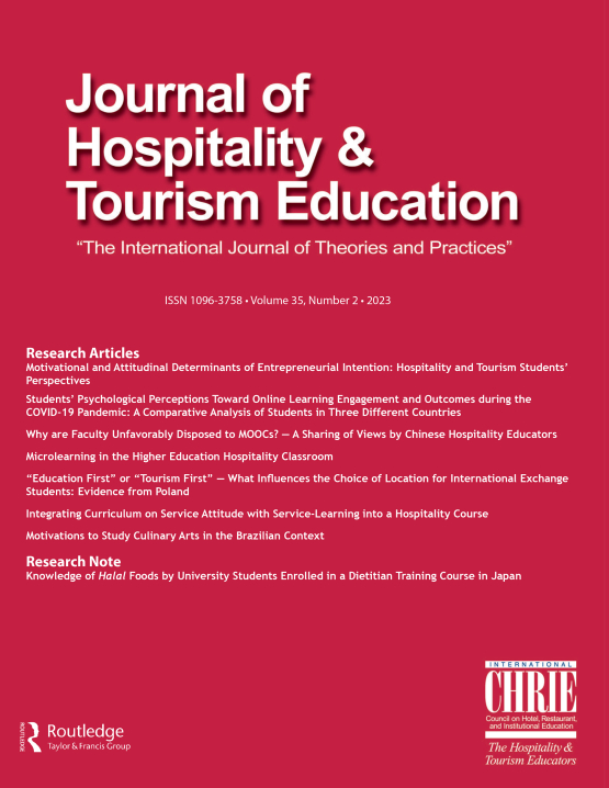 Cover image - Journal of Hospitality & Tourism Education