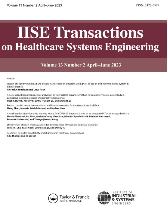 Cover image of IISE Transactions on Healthcare Systems Engineering