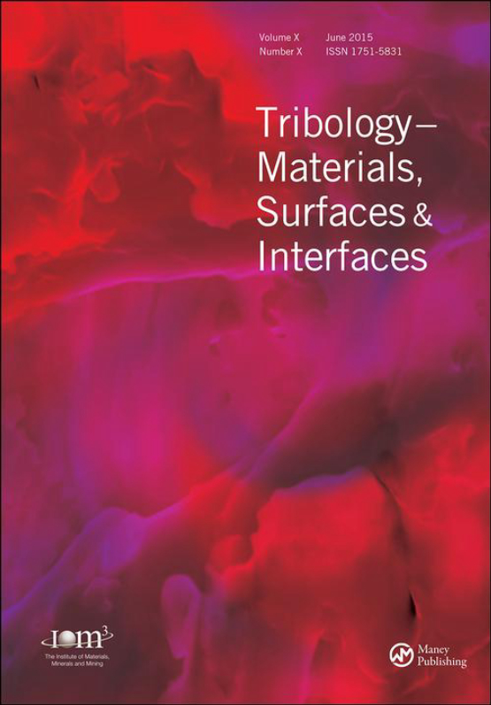 Cover image - Tribology - Materials, Surfaces & Interfaces